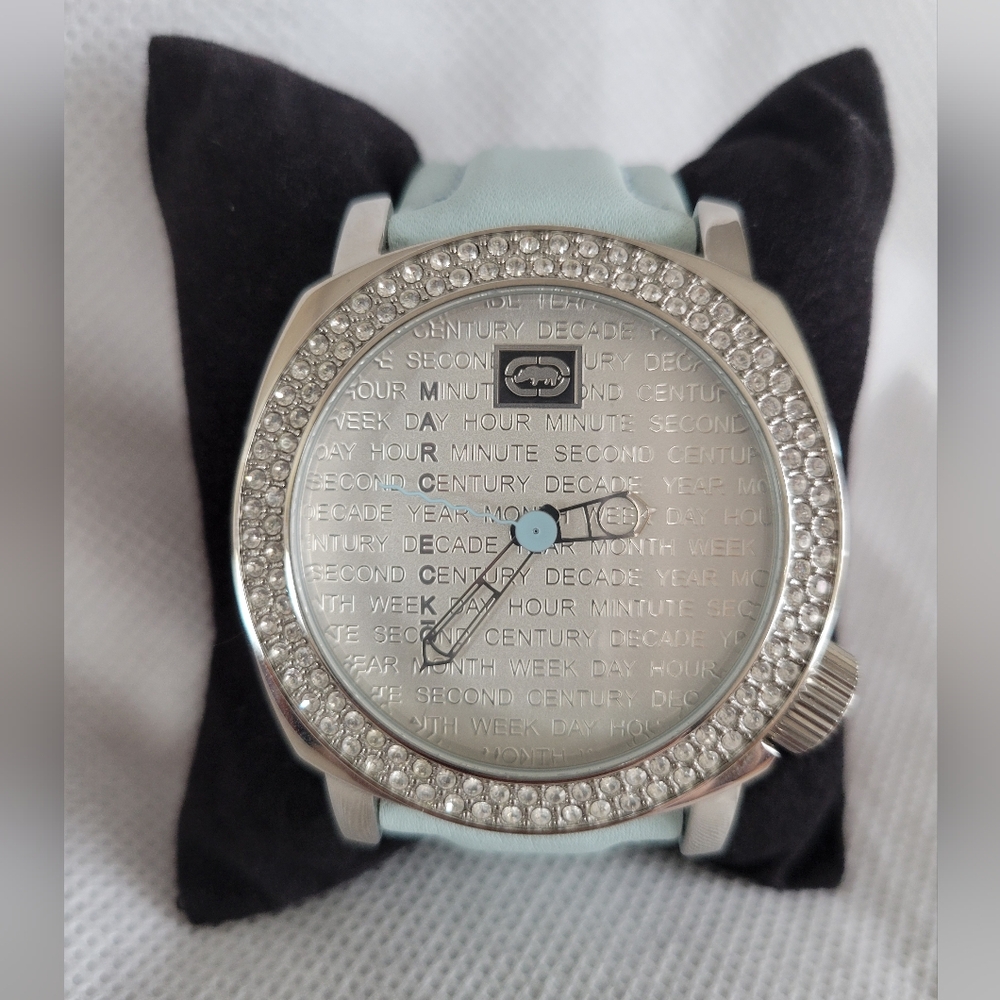 Marc Ecko Silver and Blue Watch Needs Battery **New Never Worn, No Tags**